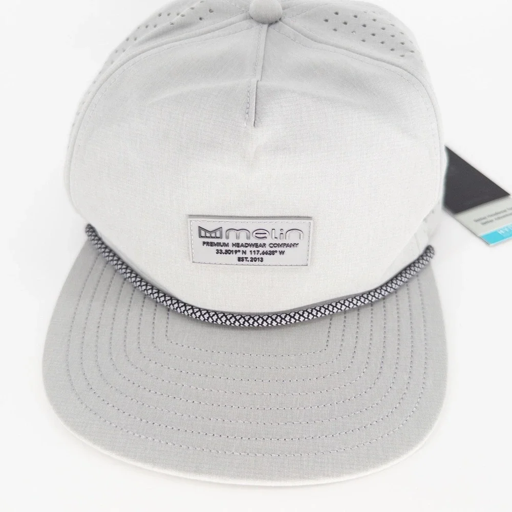 NEW Melin Mens XL Coronado Brick Hydro Hat Heather Gray Performance Snapback NWT